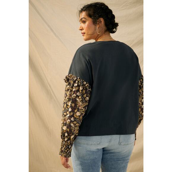 New Anthropologie Let Me Be Sydney Puff-Sleeved Top $98 X-SMALL XS Floral - Picture 7 of 8